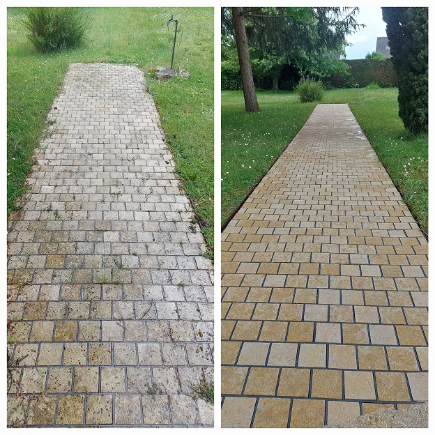 nettoyage allées exterieures de jardin à Larçay près de Tours en Indre-et-Loire 37
